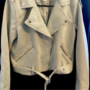 Charlotte Russe size large jacket color is a light sage green